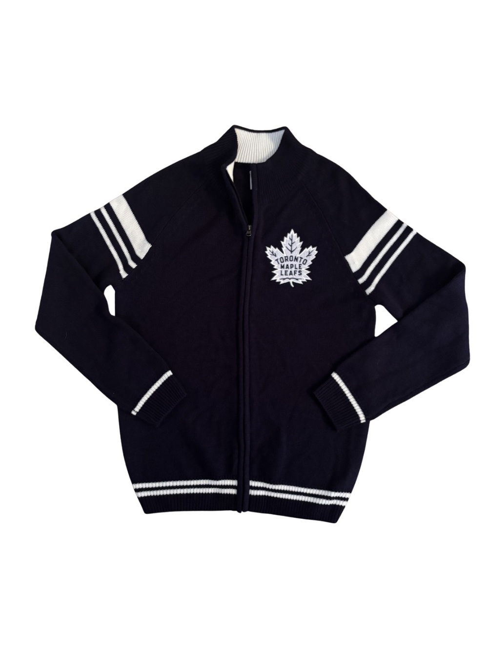 Official NHL Toronto Maple Leafs Navy Full-Zip Jacket with White Stripe Detail